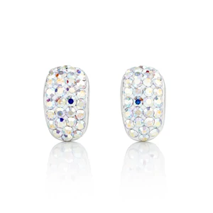 A & ONE Nyitott Félgömb Alakú Színjátszós Swarovski Köves S925 Ezüst Fülbevaló