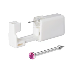 Steril Füllyukasztó Szett 316L Orvosi Acél Piercinggel Pink Kővel