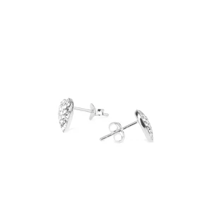 Fehér Szív Alakú Swarovski® Kristályokkal Kirakott S925 Ezüst Fülbevaló -10mm