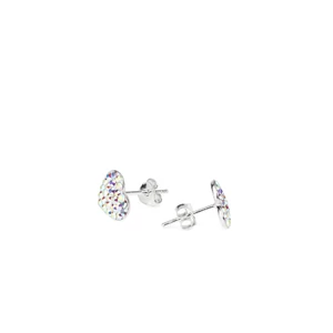 Szív Alakú Swarovski® Kristályokkal Kirakott S925 Ezüst Fülbevaló - 9 mm