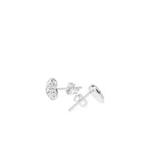 Fehér Szív Alakú Swarovski® Kristályokkal Kirakott S925 Ezüst Fülbevaló -8mm