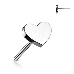 Ezüst Színű Szív Alakú Titánium Egyenesszárú Labret Piercing