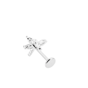 A & ONE Ezüst Színű 316L Orvosi Acél Labret Piercing Réz Szitakötő Dísszel