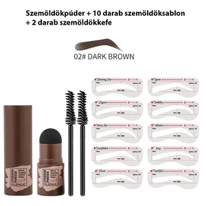 MLSMILE Sötétbarna Szemöldök Formázó Készlet Sablonnal és Szemöldökkefével