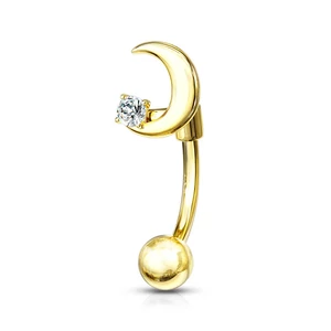 Arany Színű Szemöldök Piercing Hold Dísszel