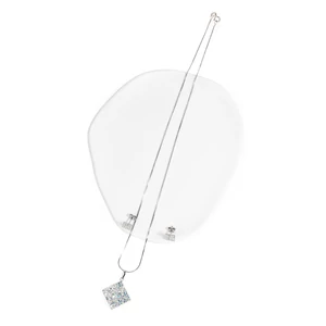 Színjátszós Swarovski Kövekkel Díszített S925 Ezüst Kocka Medálos Fülbevaló És Ékszer Szett Dobozban