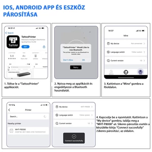 Bluetooth Hőnyomtató Tetováláshoz
