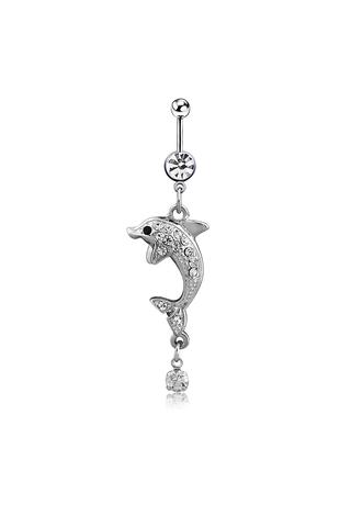 A & ONE Ezüst Színű Delfines Orvosi Acélból Készült Piercing