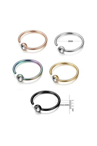 A & ONE Fehér Strasszos Orvosi Acélból Készült Orr Piercing Szett (8 mm)