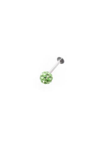 A & ONE Zöld Strasszokkal Díszített Arc Piercing  (5mm)