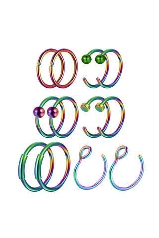 A & ONE Színes Karika Piercing Szett