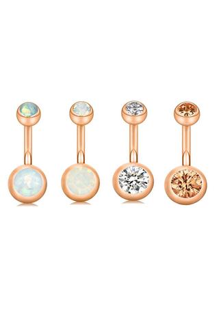 A & ONE Arany Színű Orvosi Acél Köldök Piercing Szett