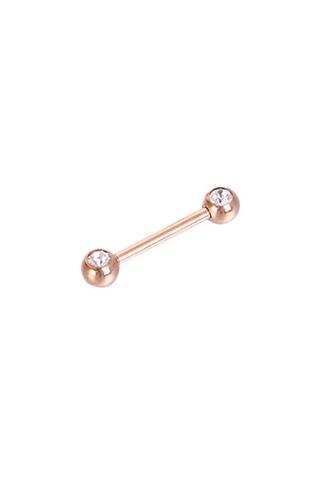 A & ONE Arany színű fényes felületű gömb alakú piercing cirkónia kővel