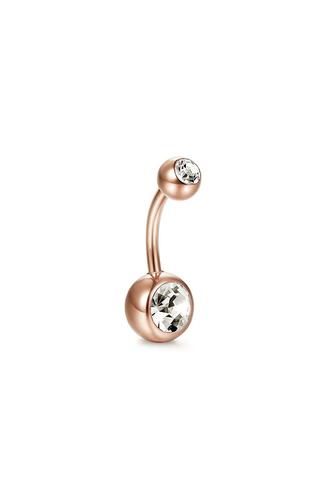A & ONE Arany színű gomb fejű köldök piercing cirkónia kő díszítéssel