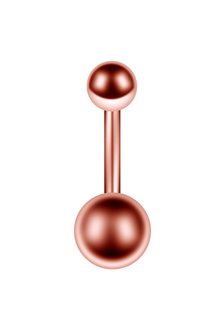 A & ONE Rózsaarany színű fényes gömb alakú köldök piercing