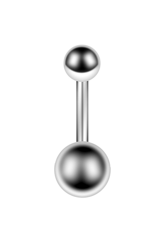 A & ONE Ezüst színű fényes gömb alakú köldök piercing