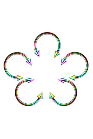 A & ONE Színjátszós Rozsdamentes Acél  Piercing -- 12,5 mm átmérővel