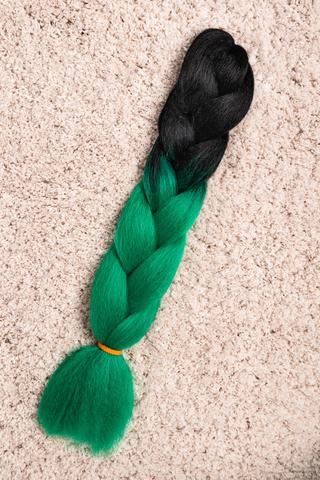 A &amp; ONE Fekete-Zöld Ombre Póthaj 120 cm