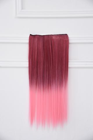 Rózsaszín Ombre Csatos Póthaj -- 60 cm