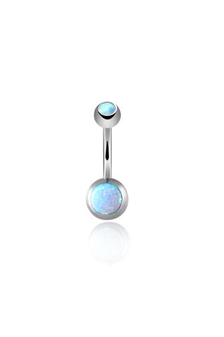 A & ONE Ezüst Színű Orvosi Acél Köldök Piercing Lila Opálokkal