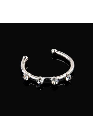 A & ONE Ezüst Színű Réz Orr Piercing Apró Strasszkövekkel