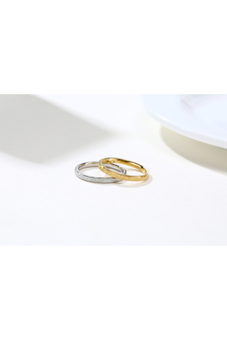 A & ONE Ezüst Színű Matt Titánium Karika Gyűrű