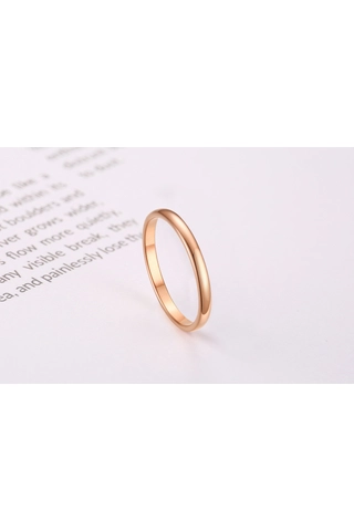 A & ONE Rózsaarany Színű Fényes Titánium Karika Gyűrű