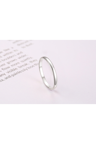 A & ONE Ezüst Színű Fényes Titánium Karika Gyűrű