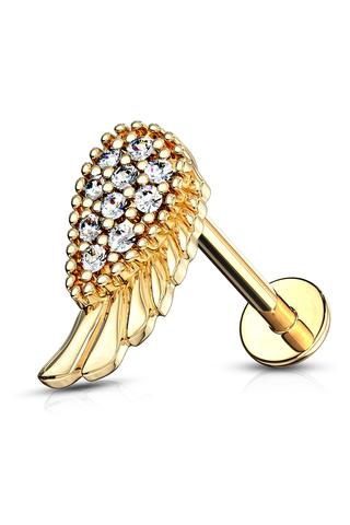 A & ONE 14 Karátos Arannyal Bevont Arany Színű Angyalszárny Alakú Piercing
