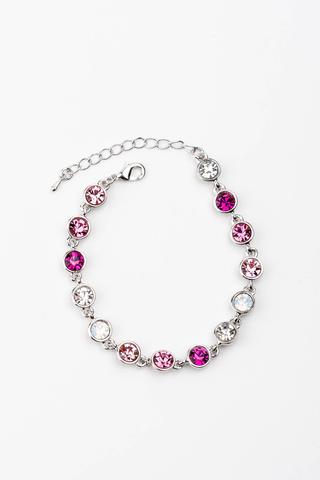 A & ONE Rózsaszín Swarovski® Köves Nikkelmentes Fémből Készült Női Karkötő