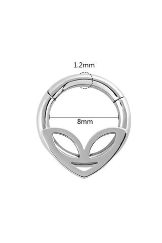 A &amp; ONE Ezüst Színű Rozsdamentes Acél Alien Fejjel Díszített Karika Fül Vagy Orr Piercing