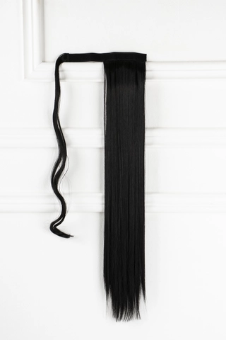 A &amp; ONE Fekete Hosszú Egyenes Szintetikus Póthaj Copfhoz 60 cm