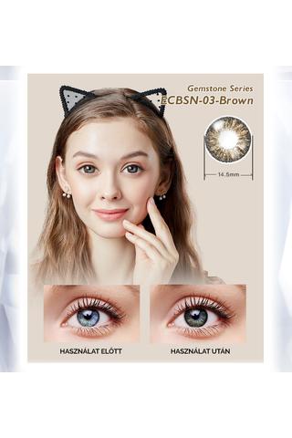EllieCoo Gemstone Series Színes Dioptria Nélküli Kontaktlencse - Világosbarna