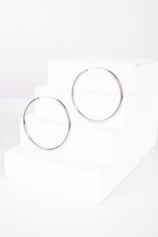 A &amp; ONE S925 Ezüstből Készült Karika Fülbevaló - 4,5 cm
