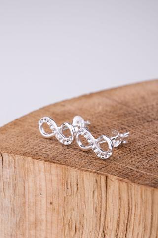 A &amp; ONE Végtelen Jel Alakú Swarovski Köves S925 Ezüst Fülbevaló