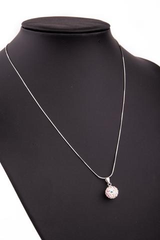 Színjátszós Swarovski Kövekkel Díszített S925 Ezüst Gömb Medállal Díszített Nyaklánc