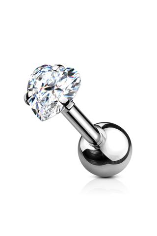 A & ONE Ezüst Színű Orvosi Acél, Csillogó Köves Tragus Piercing