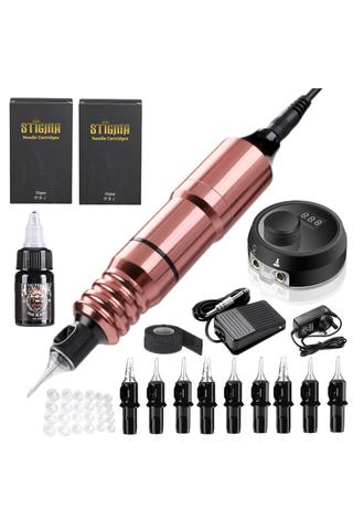 Rosegold Tetováló Gép Szett Tűvel, Lábpedállal, Festékkel