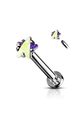 A &amp; ONE Színes Cirkónia Kövekkel Díszített 316L Orvosi Acél Labret Piercing