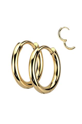 Arany Színű 316L Orvosi Acél Karika Orr/Fül Piercing - 1 Pár