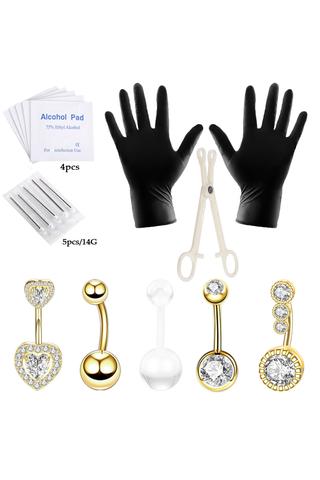A & ONE Piercing Készítő Szett Arany Színű Piercing Gyűjteménnyel