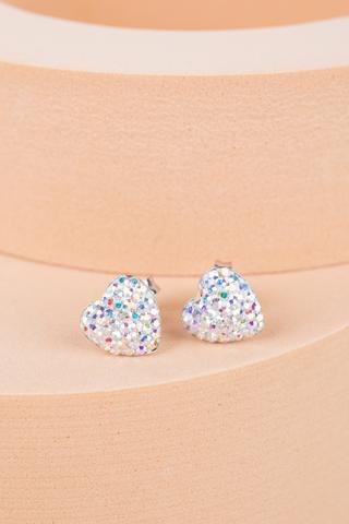 Színváltós Swarovski® Kristályokkal Kirakott S925 Ezüst Szíves Fülbevaló