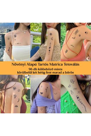 Növényi Alapú Tartós Matrica Tetoválás Készlet 96 db Mintával 
