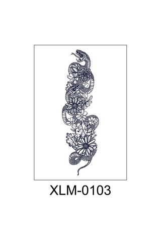 Növényi Alapú Tartós Matrica Tetoválás Virág És Kígyó Mintával