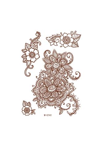 4 Darabos Henna Matrica Tetoválás Szett Virágos Motívumokkal