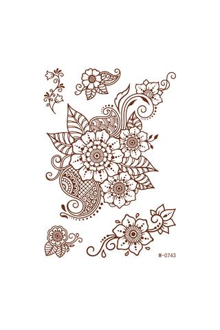 5 Darabos Henna Matrica Tetoválás Szett Virágos Motívumokkal