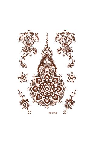 7 Darabos Henna Matrica Tetoválás Szett Virágos Motívumokkal