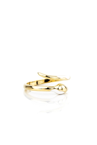 Arany-Fehér Kígyó Alakú Rozsdamentes Acél Állítható Gyűrű