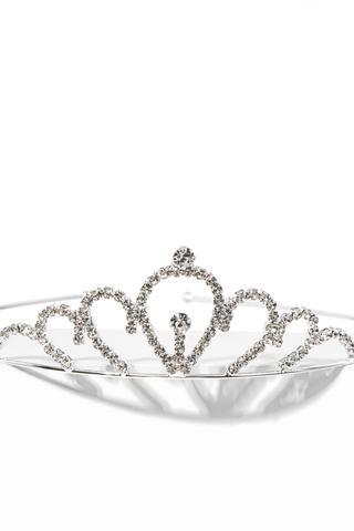 Ezüst Színű Csillogó Kövekkel Díszített Esküvői Tiara