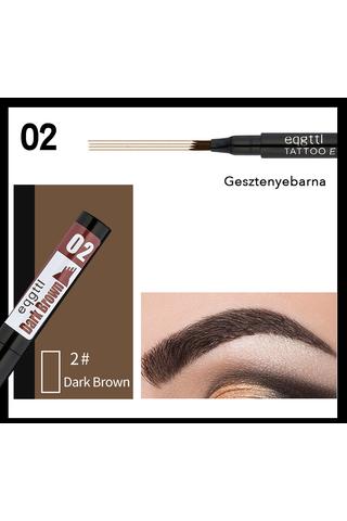 Gesztenyebarna Színű Négy Ágú Vízálló Szemöldökceruza - 02